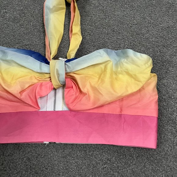 Luxxel: NWT Multicolored necktie crop top - Picture 3 of 5
